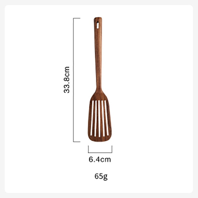 Colher De Louça De Madeira Natural, coador De Teca, Skimmer Especial De Sopa Nano, Colher De Cozinha, Kit De Ferramentas De Cozinha, 1-7Pcs por Conjunto