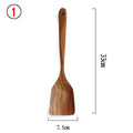 Colher De Louça De Madeira Natural, coador De Teca, Skimmer Especial De Sopa Nano, Colher De Cozinha, Kit De Ferramentas De Cozinha, 1-7Pcs por Conjunto