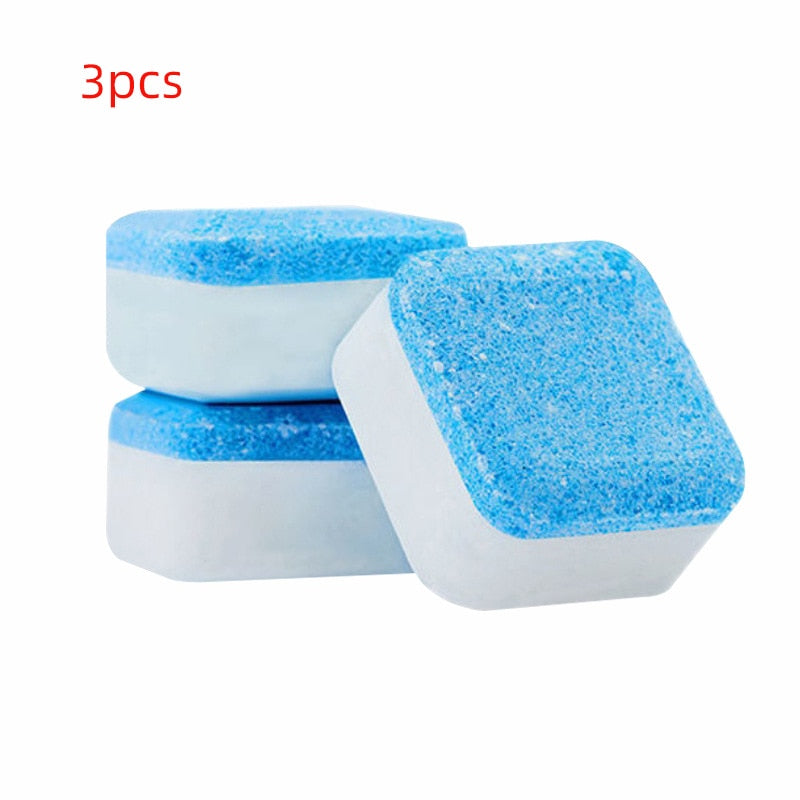 Lavar Máquina Efervescente Detergente Comprimidos, Limpador Doméstico, Comprimidos De Agente De Limpeza Desodorante, Remover Detergente De Sujeira, 3Pcs